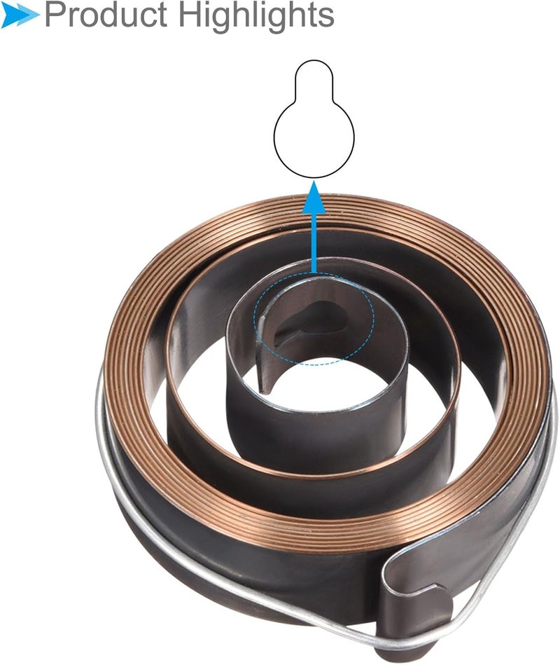CoCud Drill Press Spring, 70.87" Length 62x19x0.7mm Quill Spring Feed Return Coil Spring Assembly - (Applications: for Vacuum Cleaner Volume Tube Coil Spring) - Image 4